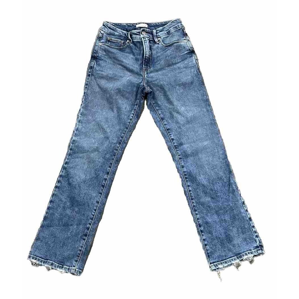 Good American Good Classic Jeans Women's Size 8/29 Raw Hem Stretch